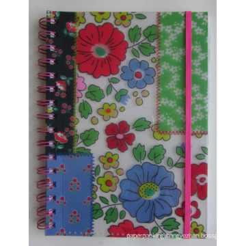 A5 Double Spiral PVC Protector Cover Notebook with Elastic Band